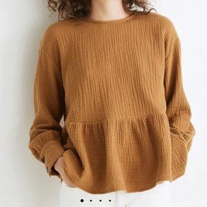 Madewell Gold Lightspun Long Sleeve Shirt